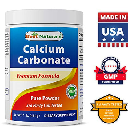 Best Naturals Calcium Carbonate Powder 1 Pound - Food Grade (16 OZ (Pack of 1))