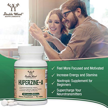 Huperzine A 200mcg (Third Party Tested) Manufactured in The USA, 120 Tablets, Brain