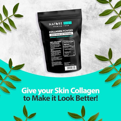 Nature Diet - Collagen Powder 600 g | Hydrolysate | Unflavored | Collagen Peptides | Source of Protein