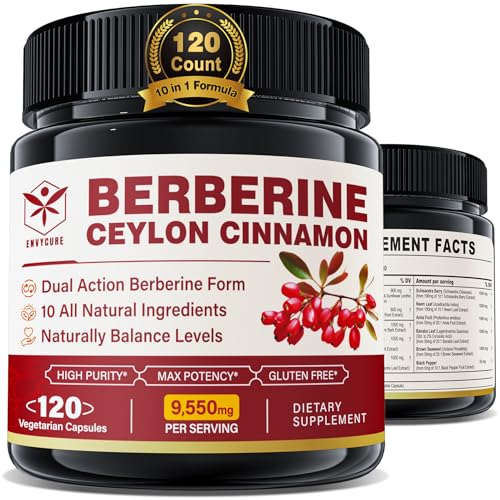 Berberine Supplement Organic 1500mg with Ceylon Cinnamon Bitter Melon & Banana Leaf