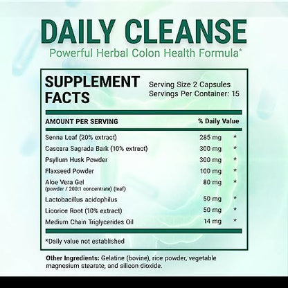 IVL - Daily Cleanse Herbal Colon Health Formula - Detoxification, Probiotic, Digestive Support