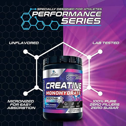 Micronized Creatine Monohydrate Powder - 100% Pure Unflavored Creatine Powder