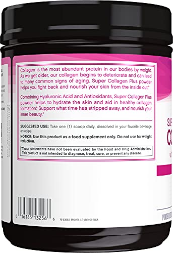 NeoCell Super Collagen Powder, Collagen Plus includes Vitamin C & Hyaluronic Acid