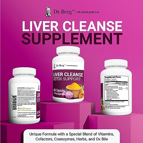 Dr. Berg Liver Cleanse Detox Capsules w/Unique Blend of Milk Thistle, Ox Bile & Folate