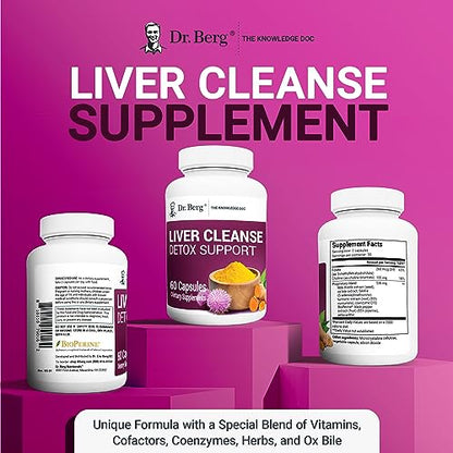 Dr. Berg Liver Cleanse Detox Capsules w/Unique Blend of Milk Thistle, Ox Bile & Folate