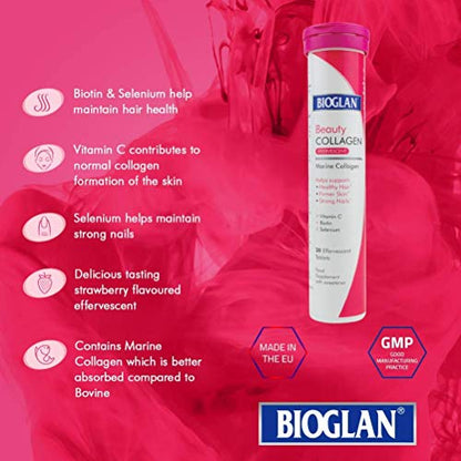 Bioglan Collagen Effervescent | 1000mg | Hydrolysed Marine Collagen