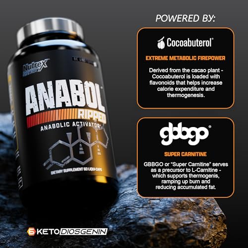 Nutrex Research Anabol Ripped Anabolic Muscle Builder for Men, 2-in-1 Muscle Builder