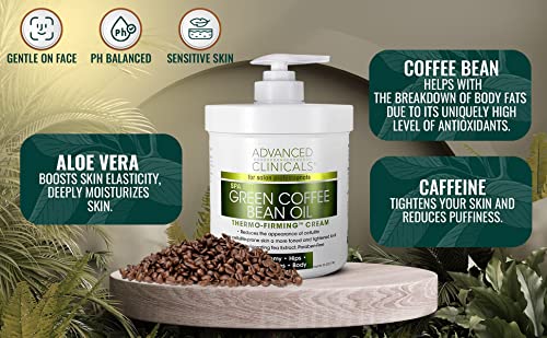 Advanced Clinicals Retinol Body Cream + Green Coffee Bean Oil Slim & Tighten Body Lotion
