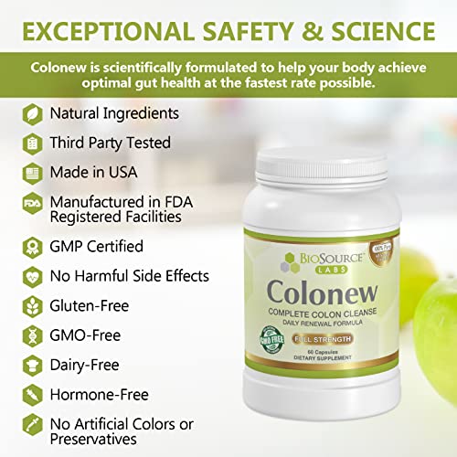 BioSource Labs Colonew Complete Colon Cleanse Natural Detox Supplement for Daily