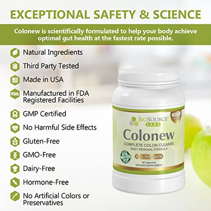 BioSource Labs Colonew Complete Colon Cleanse Natural Detox Supplement for Daily