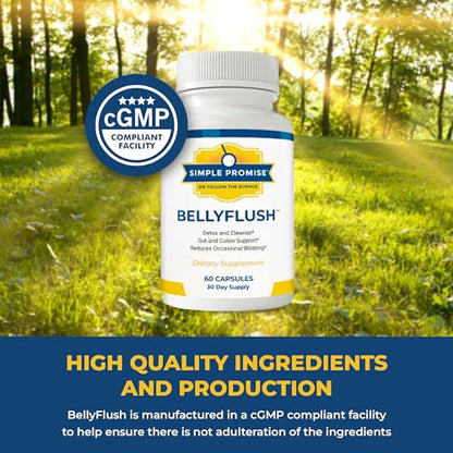 Simple Promise - BellyFlush - Detox and Colon Cleanse - Supports Digestive Health, 60 Capsules