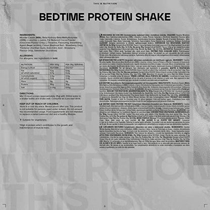 Bulk Bedtime Protein Shake, Micellar Casein Protein Powder, Strawberry, 500 g, Packaging May Vary