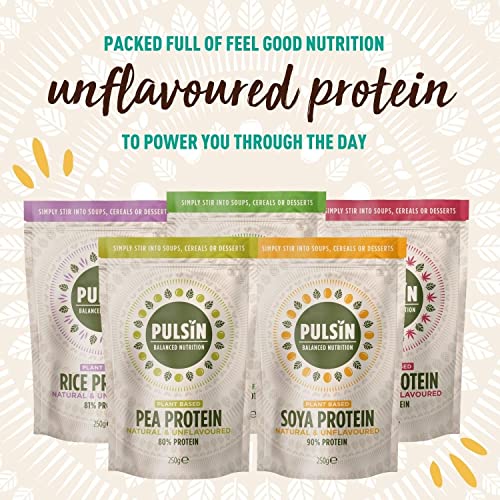 Pulsin - Unflavoured Vegan Pea Protein Powder - 250g - 8.0g Protein, 0g Carbs, 41 Kcals Per Serving