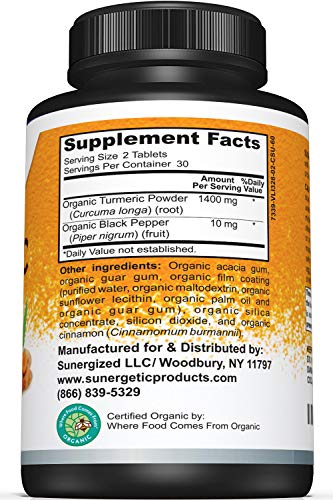 USDA Certified Organic Turmeric Supplement – Includes Organic Turmeric & Organic Black