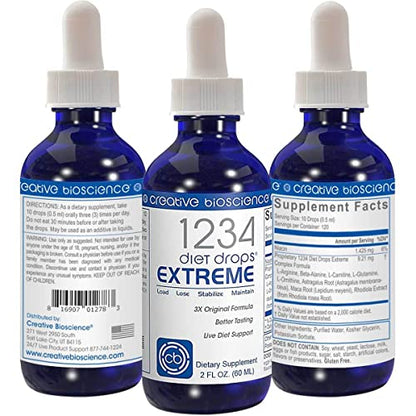 Creative Bioscience 1234 Diet Drops Extreme, 2 Fl Oz (Twin Pack)