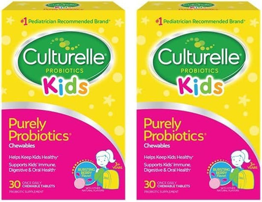 Culturelle Kids Chewable Daily Probiotic for Kids, Ages 3+, No.1 Pediatrician, 2 Month Supply