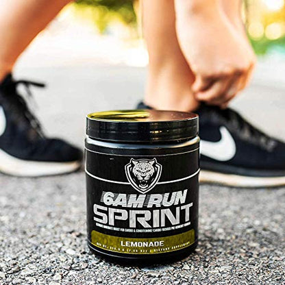 6AM Run Sprint - Pre Workout Powder for Instant Energy Boost for Cardio and Focus - No Jitters, High Energy Conditioning Formula - All Natural, Keto, Vegan (Lemonade, Full Bottle)