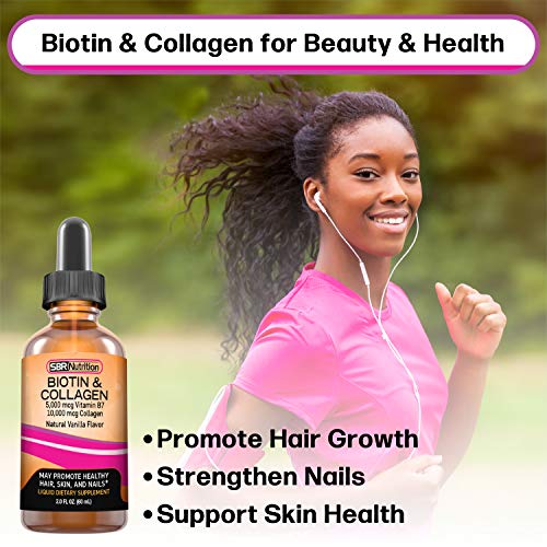 SBR Nutrition Biotin and Collagen Liquid Drops Daily Food Supplement, Vitamins