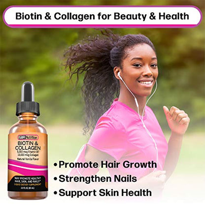 SBR Nutrition Biotin and Collagen Liquid Drops Daily Food Supplement, Vitamins