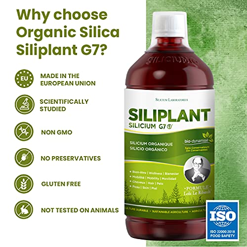 G7 Siliplant Improved Formula. Liquid Silica Supplement Collagen Booster, Strengthens Bones