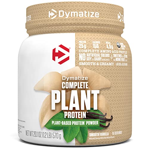 Dymatize Vegan Plant Protein, Smooth Vanilla, 25g Protein, 4.8g BCAAs, Complete 