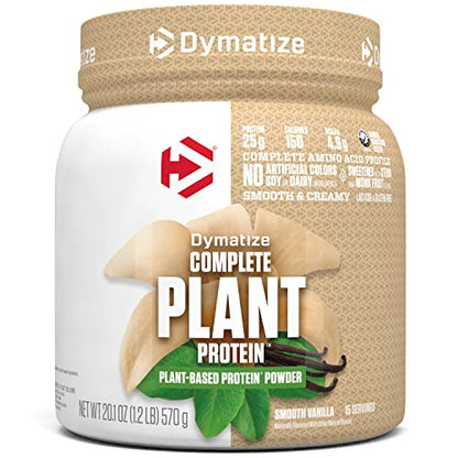 Dymatize Vegan Plant Protein, Smooth Vanilla, 25g Protein, 4.8g BCAAs, Complete 