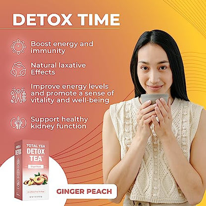 Total Tea SIimming Detox Tea Caffeine Free - 25 Day Detox Tea - Herbal SIim Tea with Chamomile