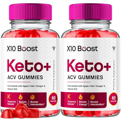 (2 Pack) X10 Boost Keto ACV Gummies, X10 Keto Boost Gummies Advanced Weight Loss 