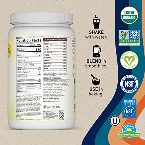 Garden of Life Vegan Protein Powder - 22g Raw Plant Protein, BCAAs, Probiotics