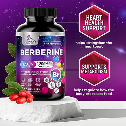 Berberine Supplement 1200mg per Serving - High Absorption Heart Health Support