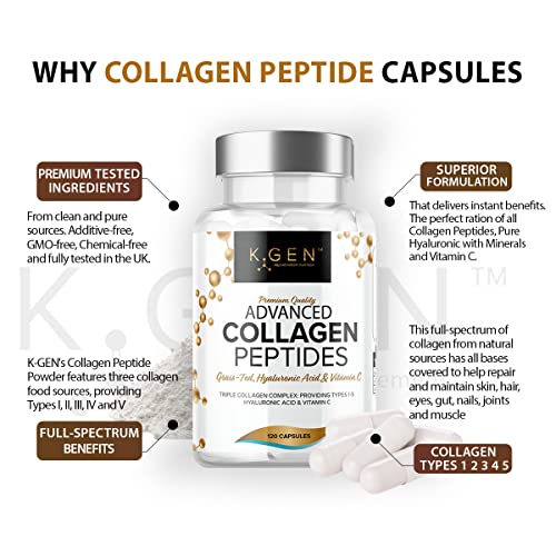 Pure Collagen Supplements Capsules Grass Fed Advanced Multi Collagen Peptides