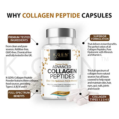 Pure Collagen Supplements Capsules Grass Fed Advanced Multi Collagen Peptides