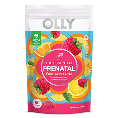 OLLY Prenatal Multivitamin Gummy, Supports Healthy Growth and Brain Development, Folic Acid