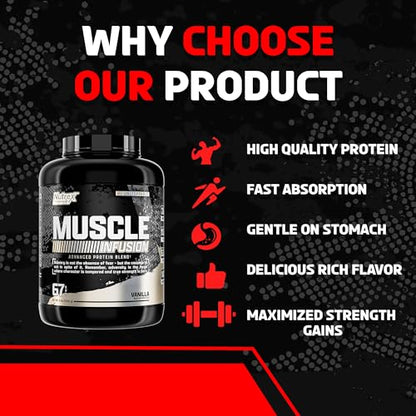 Nutrex Research Whey Protein Powder, Vanilla Muscle Infusion Whey Isolate w/EAA