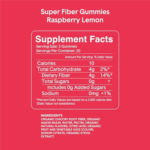 Bellway Super Fiber Gummies for Adults - Sugar Free Organic Fiber Supplement