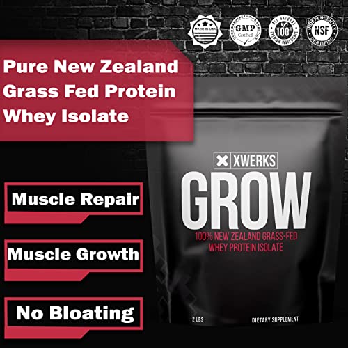 Xwerks Grow 100% New Zealand Grass-Fed Whey Protein - 25g of Pure Isolate Protein