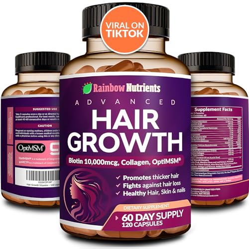 Hair Growth Vitamins for Women | Biotin 10,000mcg, Collagen, Patented OptiMSM