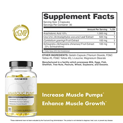 Anabolic Pump, Advanced Pump Formula, Increase Muscle Pumps*, Maximize Nutrient Delivery* (90 Capsules)