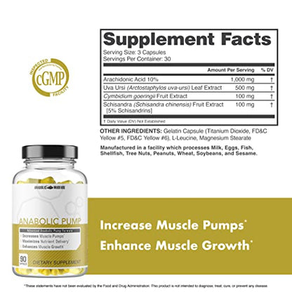 Anabolic Pump, Advanced Pump Formula, Increase Muscle Pumps*, Maximize Nutrient Delivery* (90 Capsules)