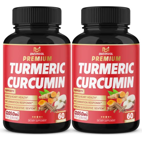 (2 Packs) Premium Turmeric Curcumin Supplement 12050mg with Ginger, Apple Cider Vinegar