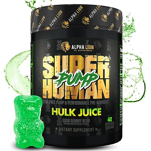 ALPHA LION Superhuman Pump Pre Workout Powder, Nootropic Caffeine & Stim Free