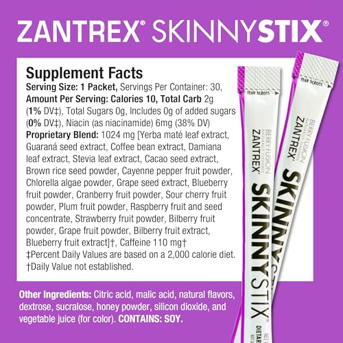 Zantrex SkinnyStix Energy Powder – Increase Energy, Heighten Focus, Boost Mood