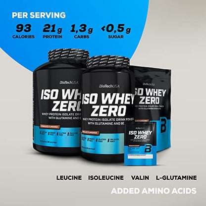 BioTechUSA Iso Whey Zero, Lactose, Gluten, Sugar Free, Premium Whey Protein Isolate, 500 g, Salted Caramel