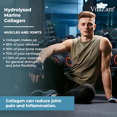 Vitazam Pure Marine Collagen Powder - 100% Hydrolysed Collagen Peptides for Hair Skin and Nails