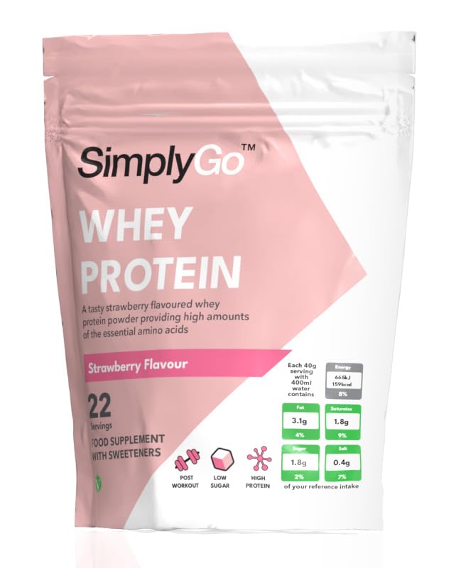 SimplyGo Whey Protein Powder | 900g | Simply Add 30g to Water, Juice or Shakes