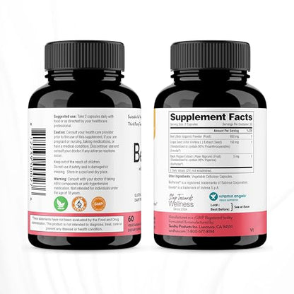 Sandhu's Beet Root Powder Capsules with Bioperine| Beetroot with Black Pepper & Grape