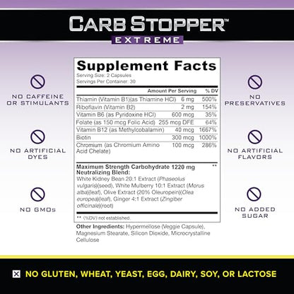 Carb Stopper Extreme: Maximum Strength, Natural Carbohydrate and Starch Neutralizer