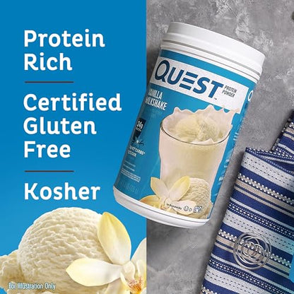 Quest Nutrition Vanilla Milkshake Protein Powder, 24g of Protein, 1g of Sugar, Low Carb