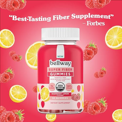 Bellway Super Fiber Gummies for Adults - Sugar Free Organic Fiber Supplement