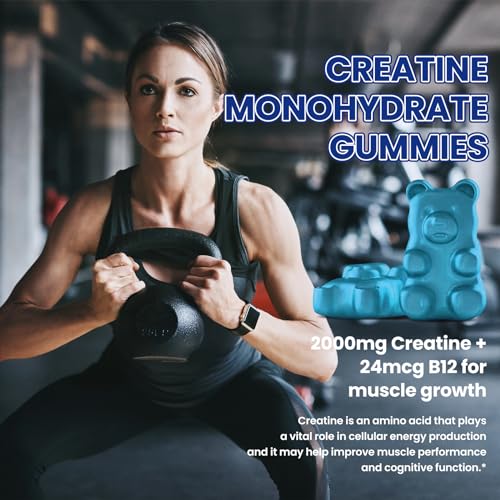 Creatine Monohydrate Gummies for Men & Women, Chewables Creatine Monohydrate